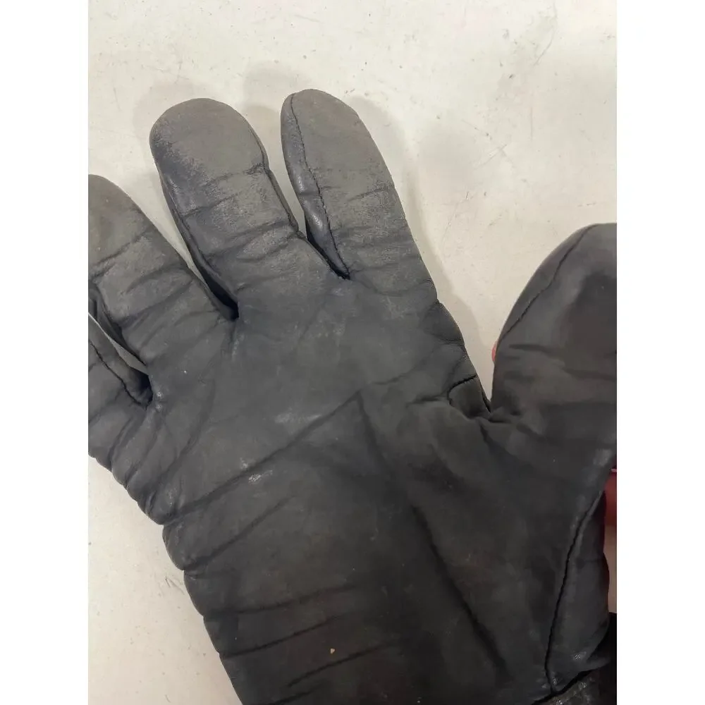 Black Insulated Leather Work Gloves